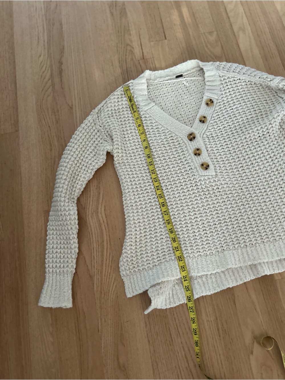 Free People Whistle Thermal Henley Sweater - Size Women's X-Small - Picture 5 of 7